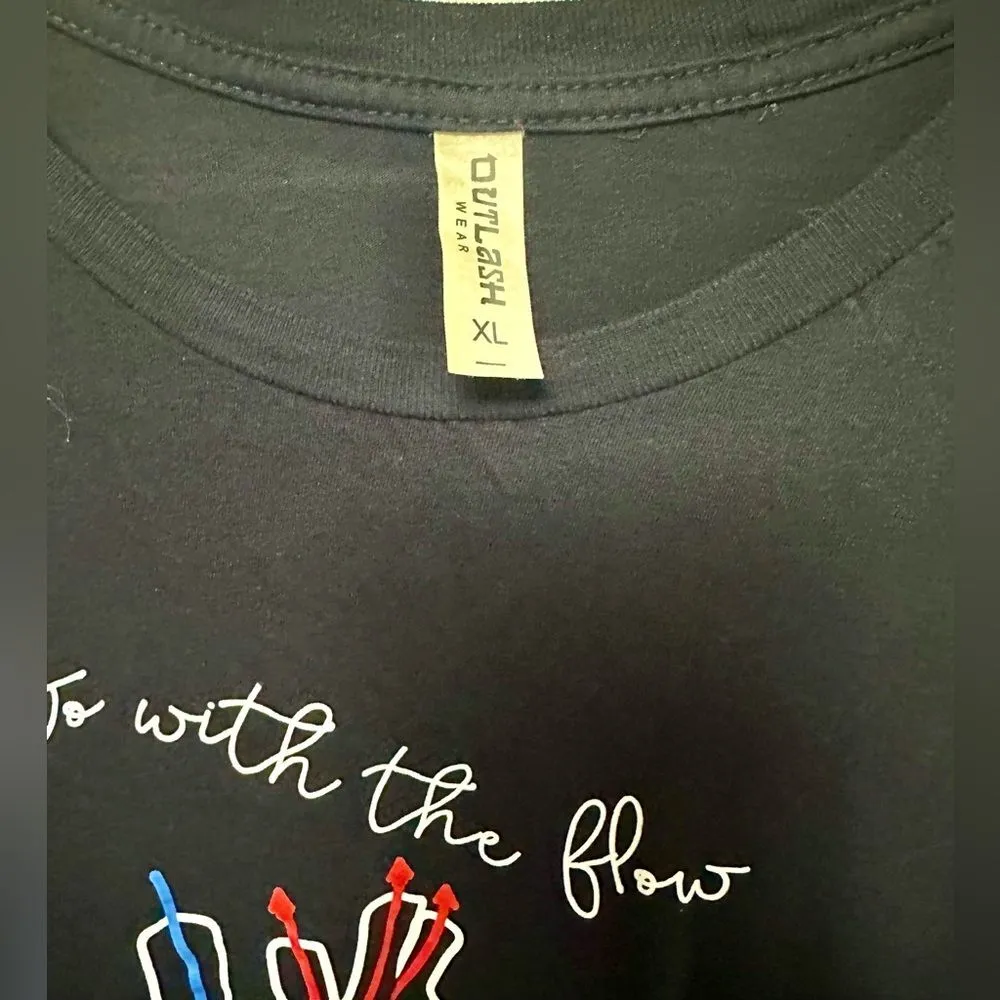 Go With The Flow Cardiac Nurse Shirt Anatomic Heart (401) Blue Size XL - Image 3