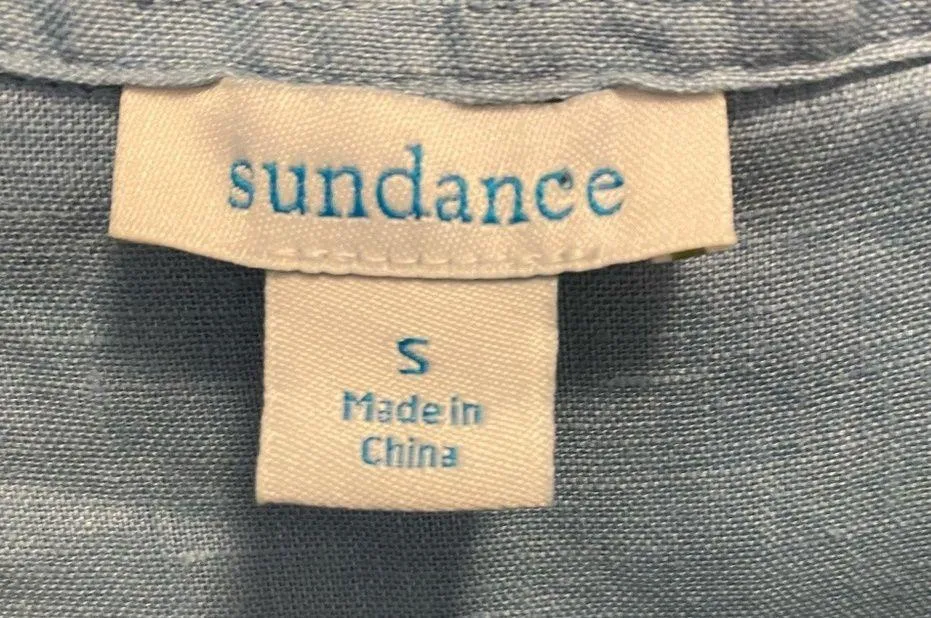 Sundance Katina 100% Linen Chambray Button Down Pleated Shirt - Image 7