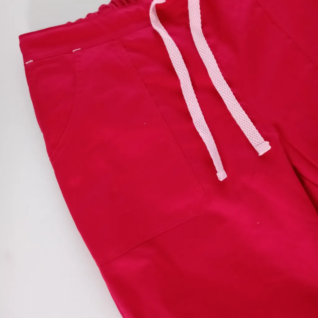 Maven Blossom Women's Multi Pockets Scrub Pants Size Small Red - Image 3