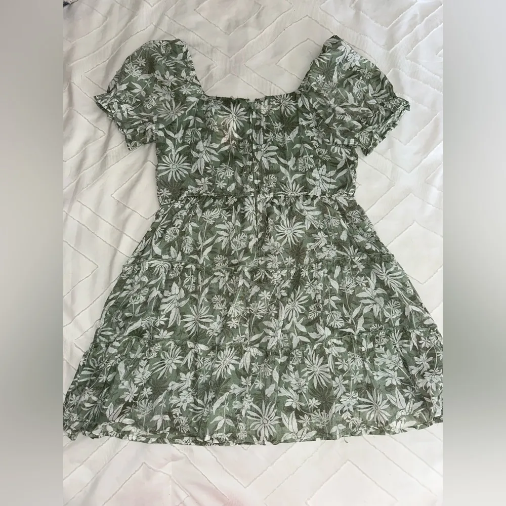 NWT Trixxi Floral Puff Sleeves Green Sundress Cute Dress - Image 7