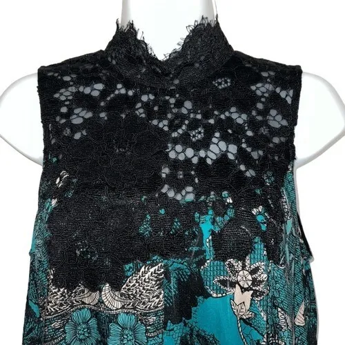 ANTHROPOLOGIE MAEVE Flowy Butterfly Lace Swing Dress Swan Bird Print EUC Size XS - Image 3