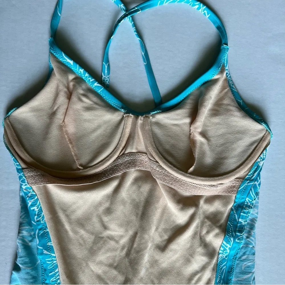 Y2k 90’s Victoria’s Secret floral one piece swimsuit turquoise & white size 10 - Image 14