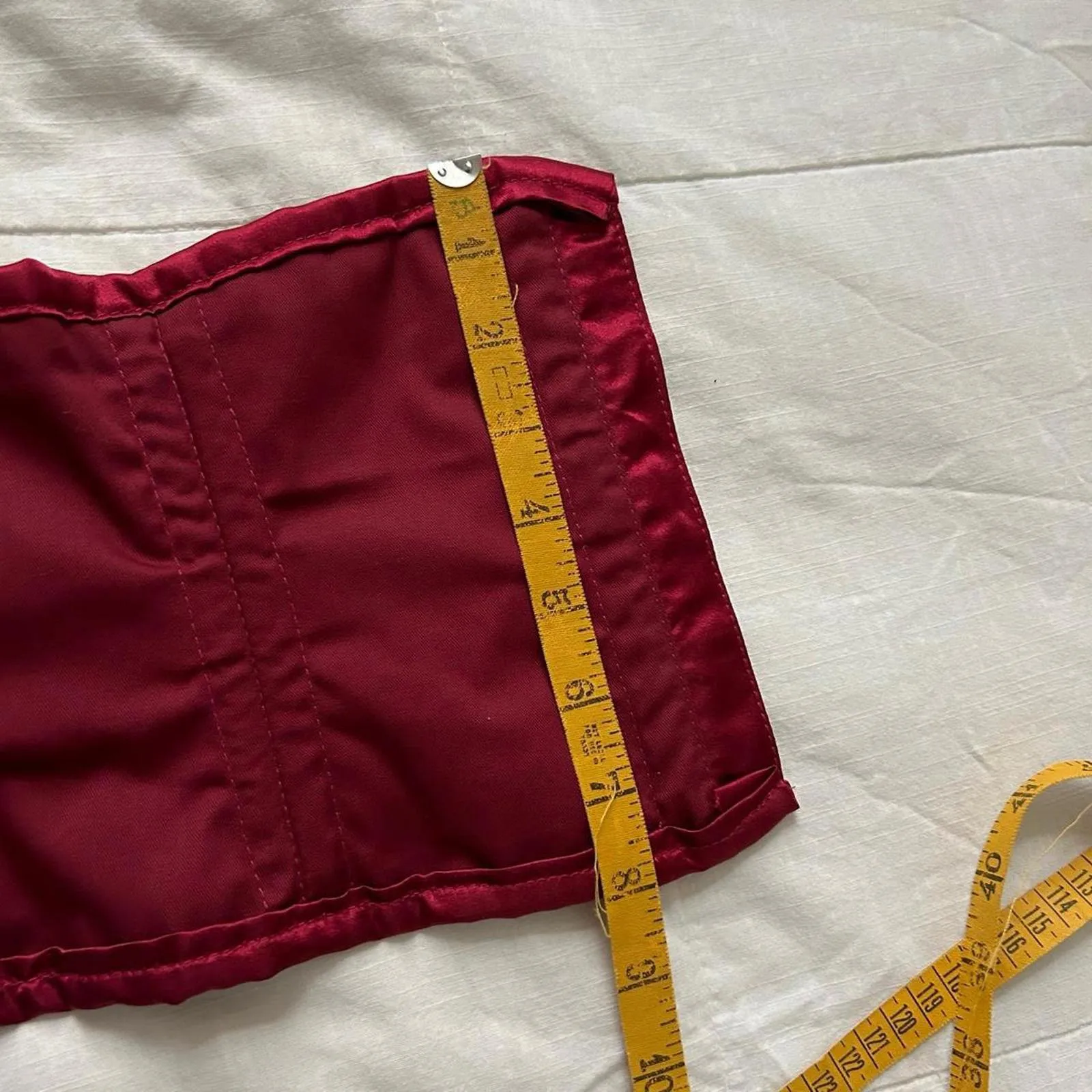 Red corset top with black lace up back Size XXL - Image 7