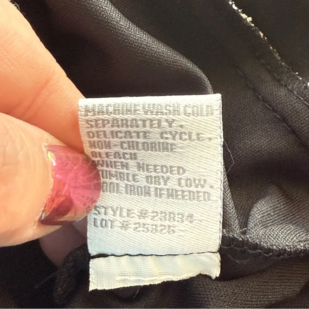 Dress Barn Y2K Tan Black Long Sleeveless Dress Lace Detail Size 8 Whimsy Fairy - Image 10