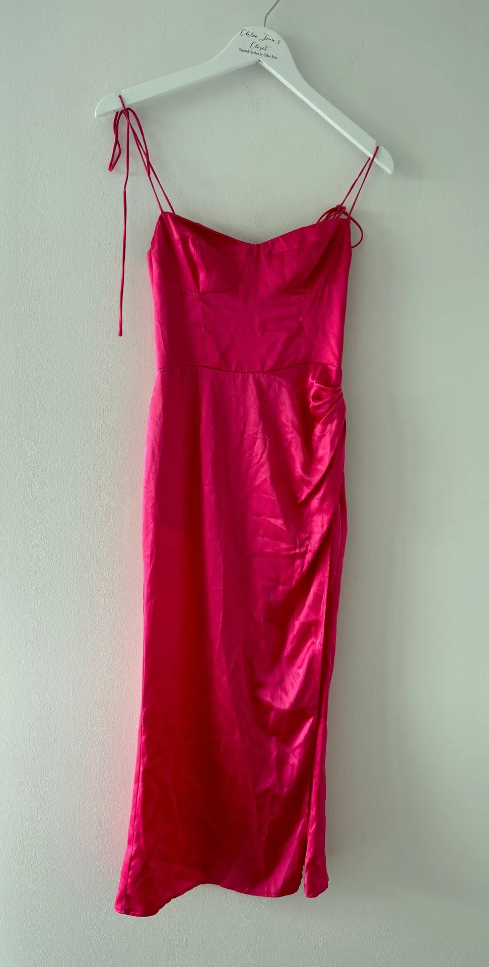 Marguerite Pink Silk Dress 2 - Image 4