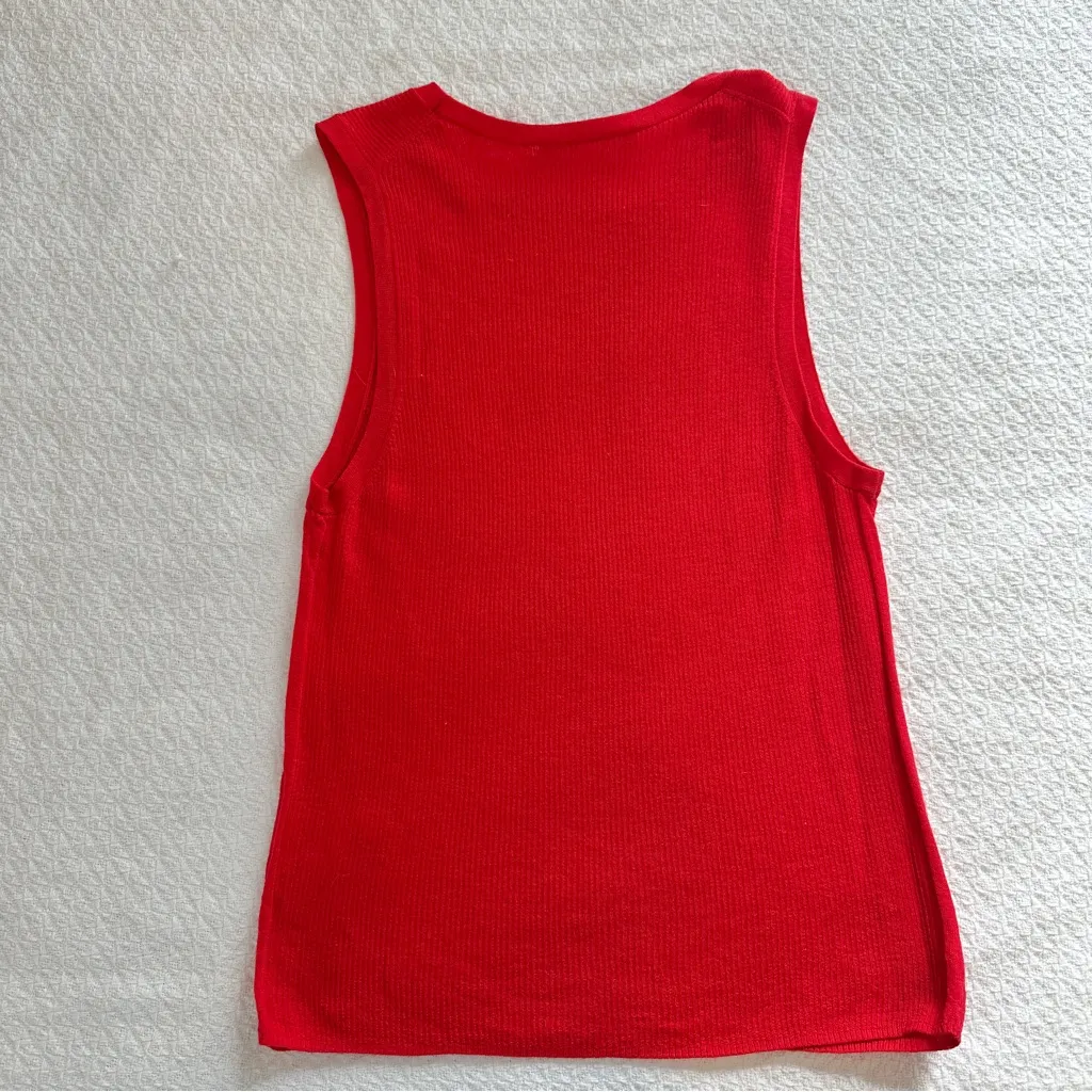 Everlane Sweater Tank Ultrasoft Merino Classic Red Large - Image 3