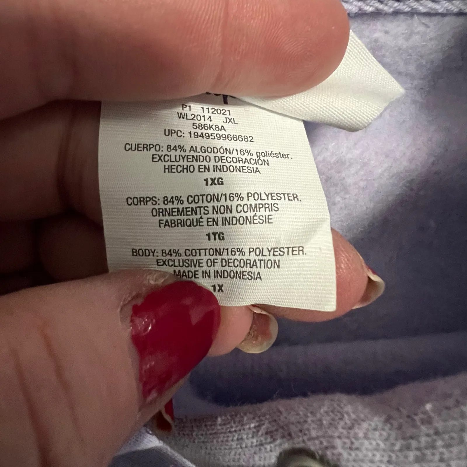 Champion  Long Sleeve Hoodie Light Purple‎ Sweatshirt Size 1X - Image 7