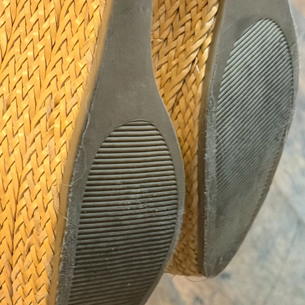 Steve Madden Haywire Woven Raffia Tan Wedges size 8.5 - Image 14