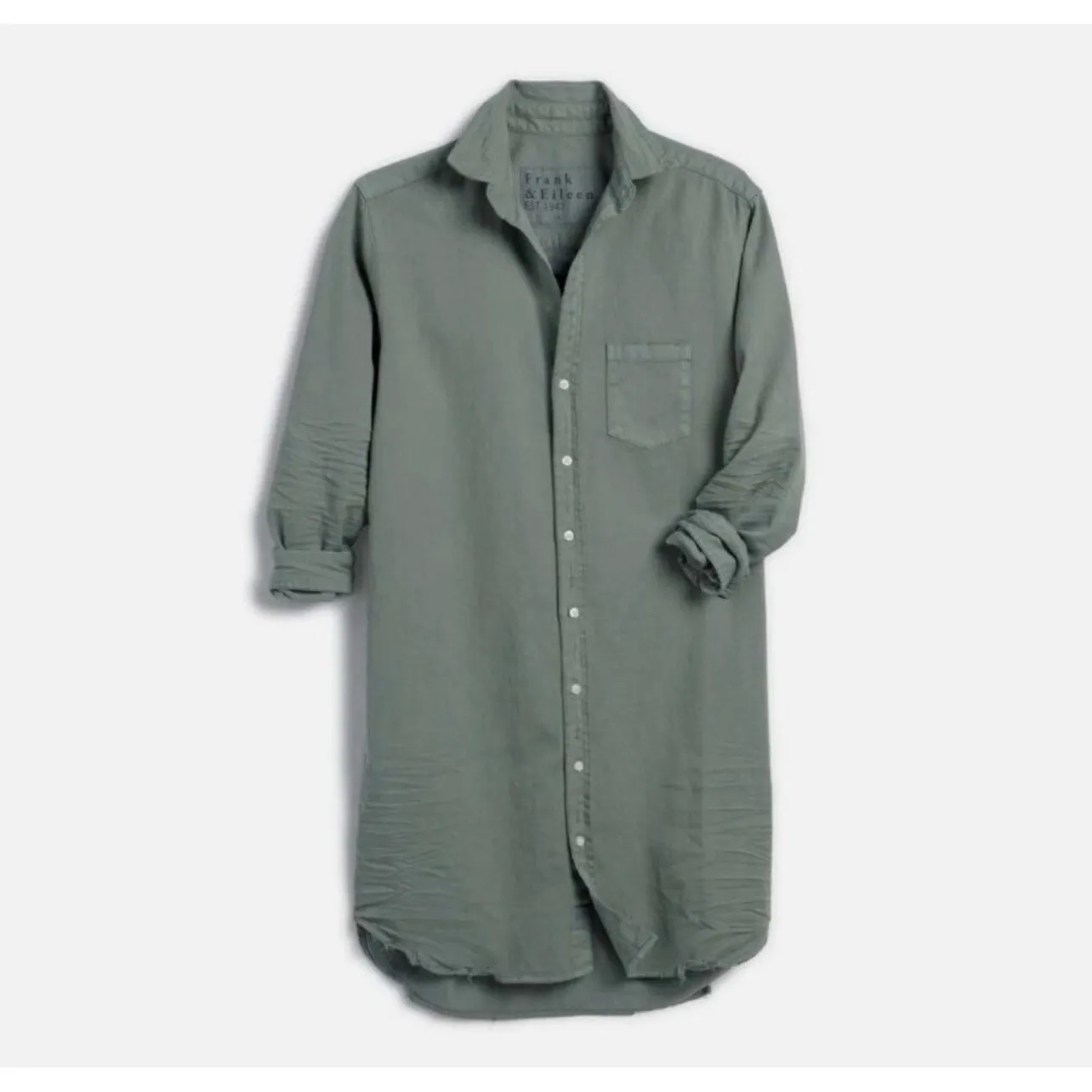 FRANK & EILEEN Mary Dress Medium Thyme Green NEW Button Down Shirt Classic - Image 13
