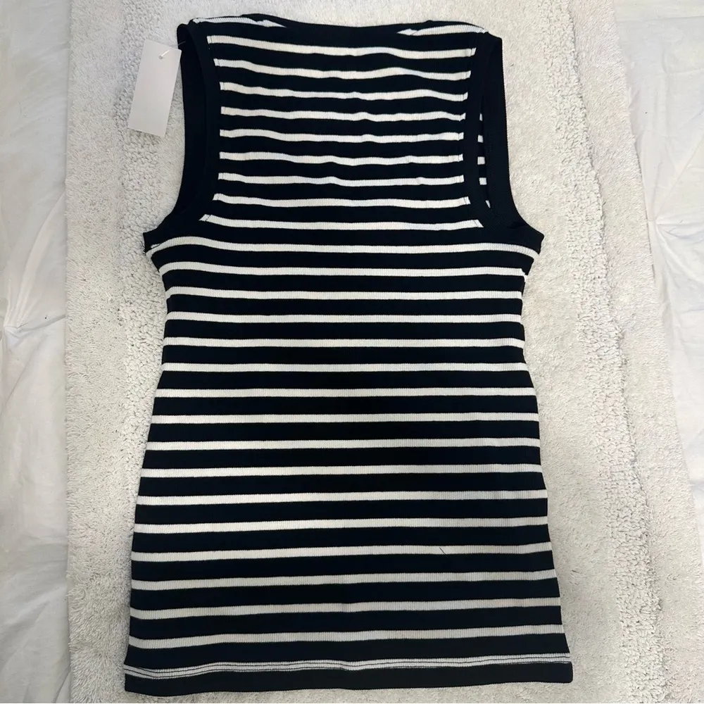 LOFT Perfect Ribbed Striped Scoop Neck Tank Top XS - Image 5
