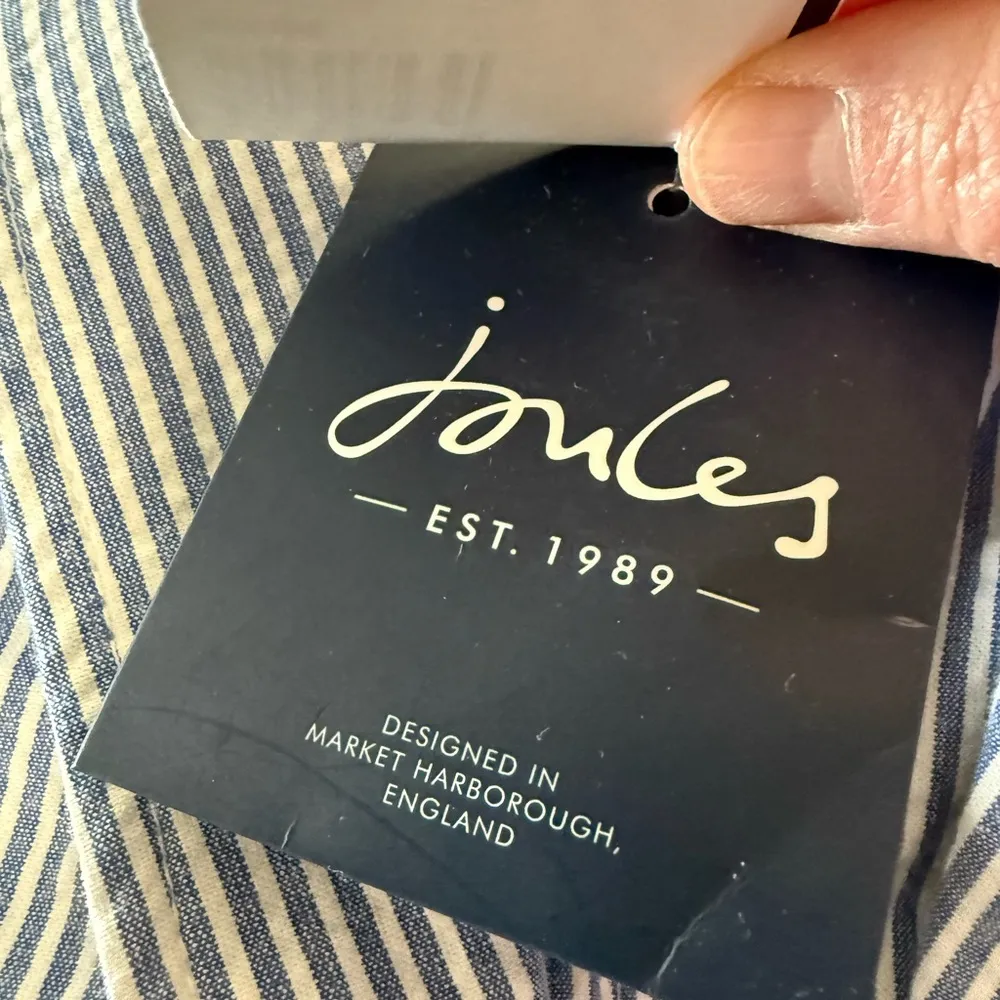 Joules Women’s Erica Blazer Jacket Pinstripe Blue White Striped NWT UK12 US8 Size undefined - Image 3