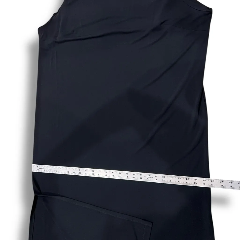 Valerie Stevens Black Shift Dress Size L Sleeveless Long Heavy Slit Sides - Image 10