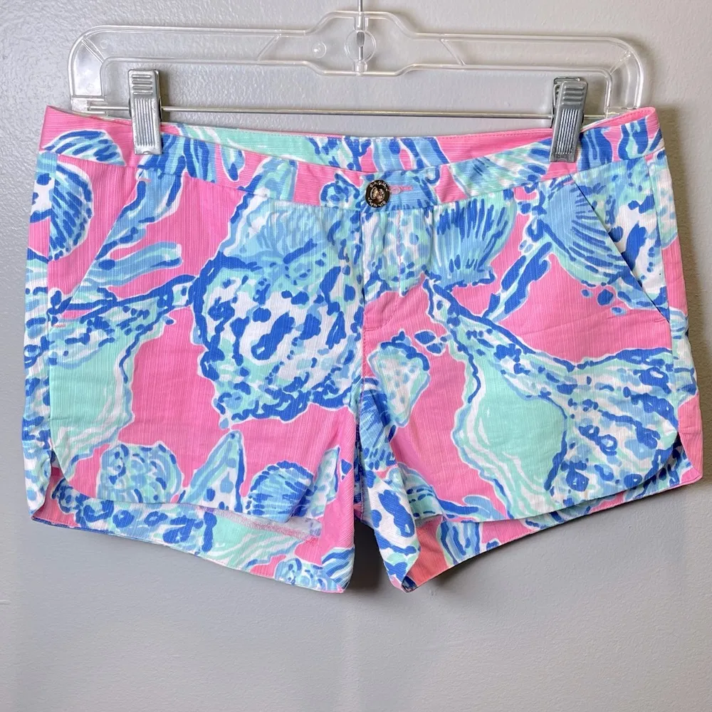 Adie Pink Pout Barefoot Princess Shorts Seashell Pink Blue Size 0 - Image 2