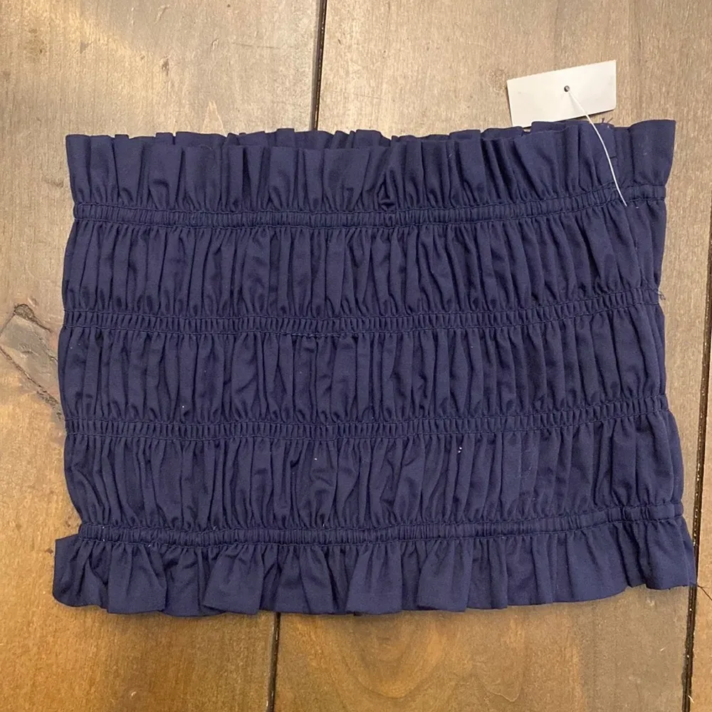 Kourt‎ Ellery navy ruffle tube top size XS brand new with tags; elastic - Image 2