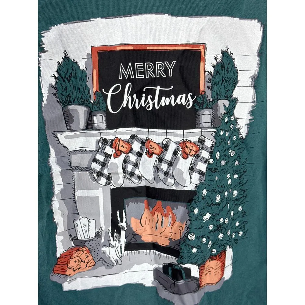 Gameday Couture "I'll Be Home" Holiday‎ Elbow Patch Shirt Women's XXL NWOT Green - Image 3