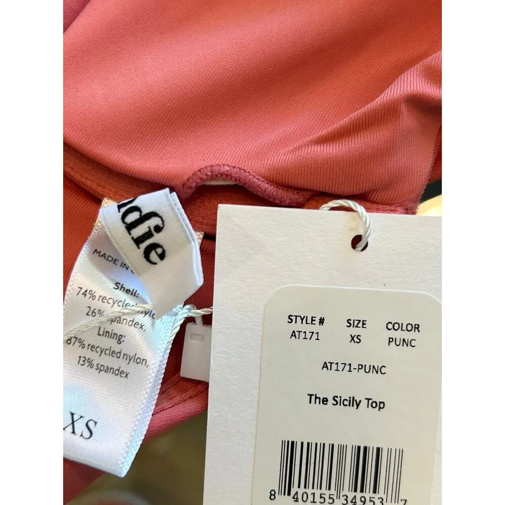 Andie Swim Sicily Bikini Top Underwire Solid Punch Pink XS NWT - Image 3