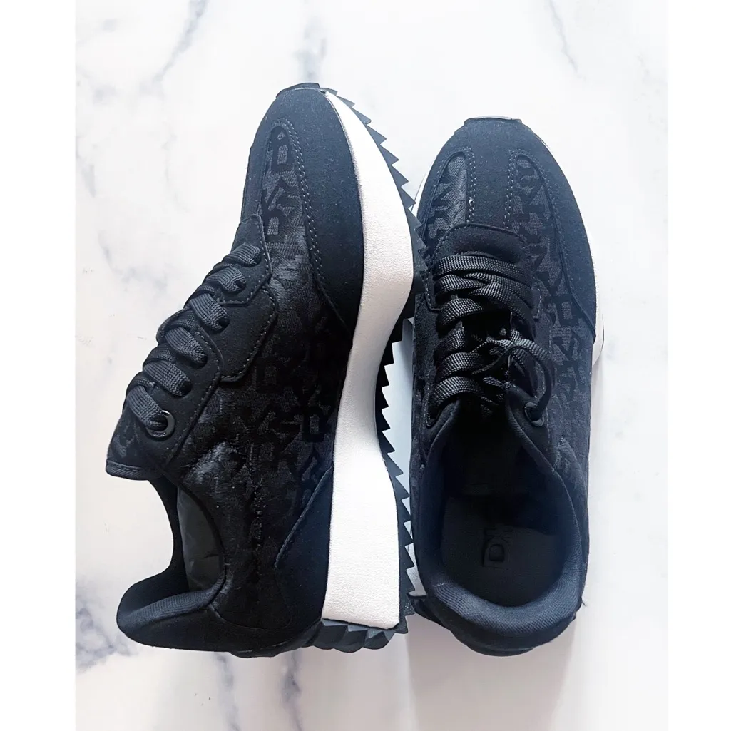 DKNY Women’s Naples Checkered Running Sneakers in Black, Size US 5/ EU 35, NEW - Image 4