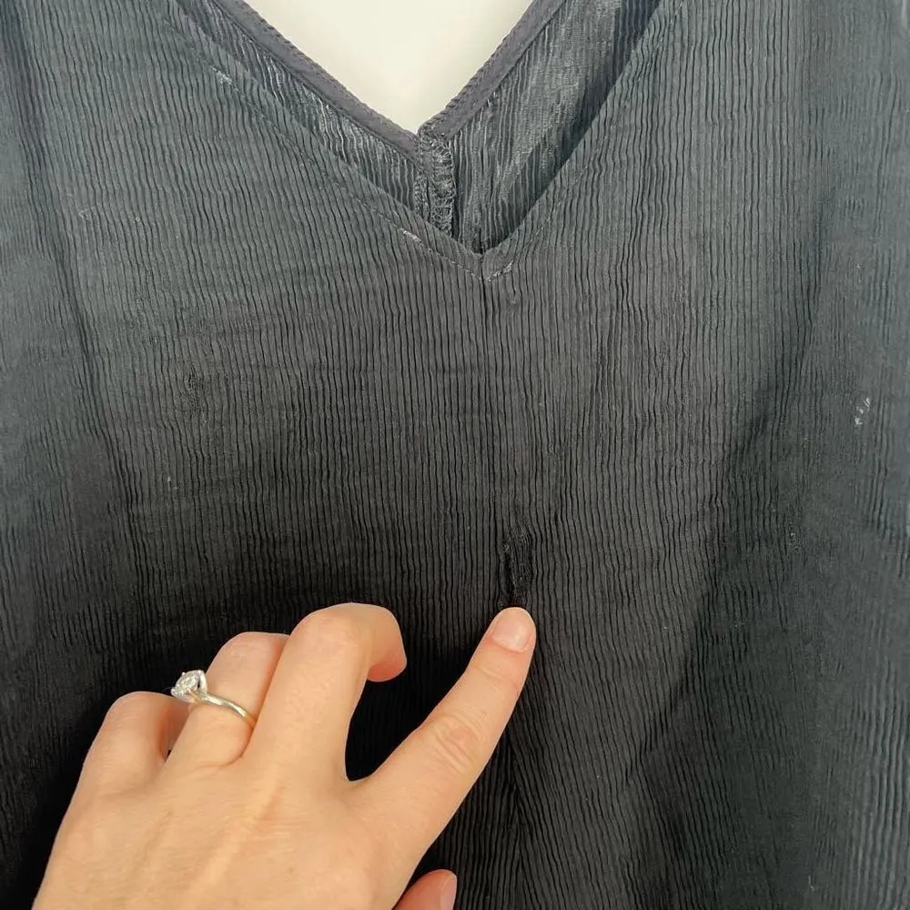 ASTR‎ ARDEN WIDE LEG black crepe ribbed JUMPSUIT large - Image 11