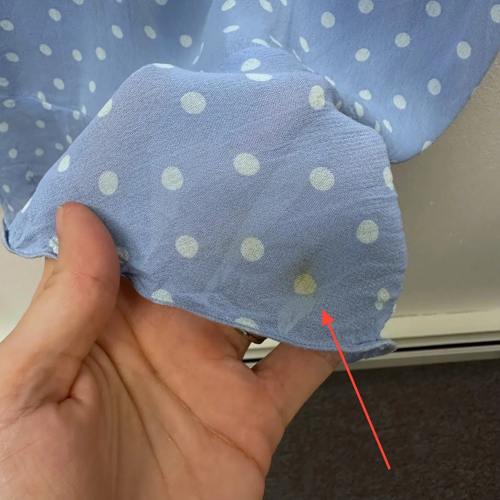 Vintage‎ American Eagle Outfitters Y2K Polka Dot Ruffle Midi Dress Blue Size 8 - Image 13