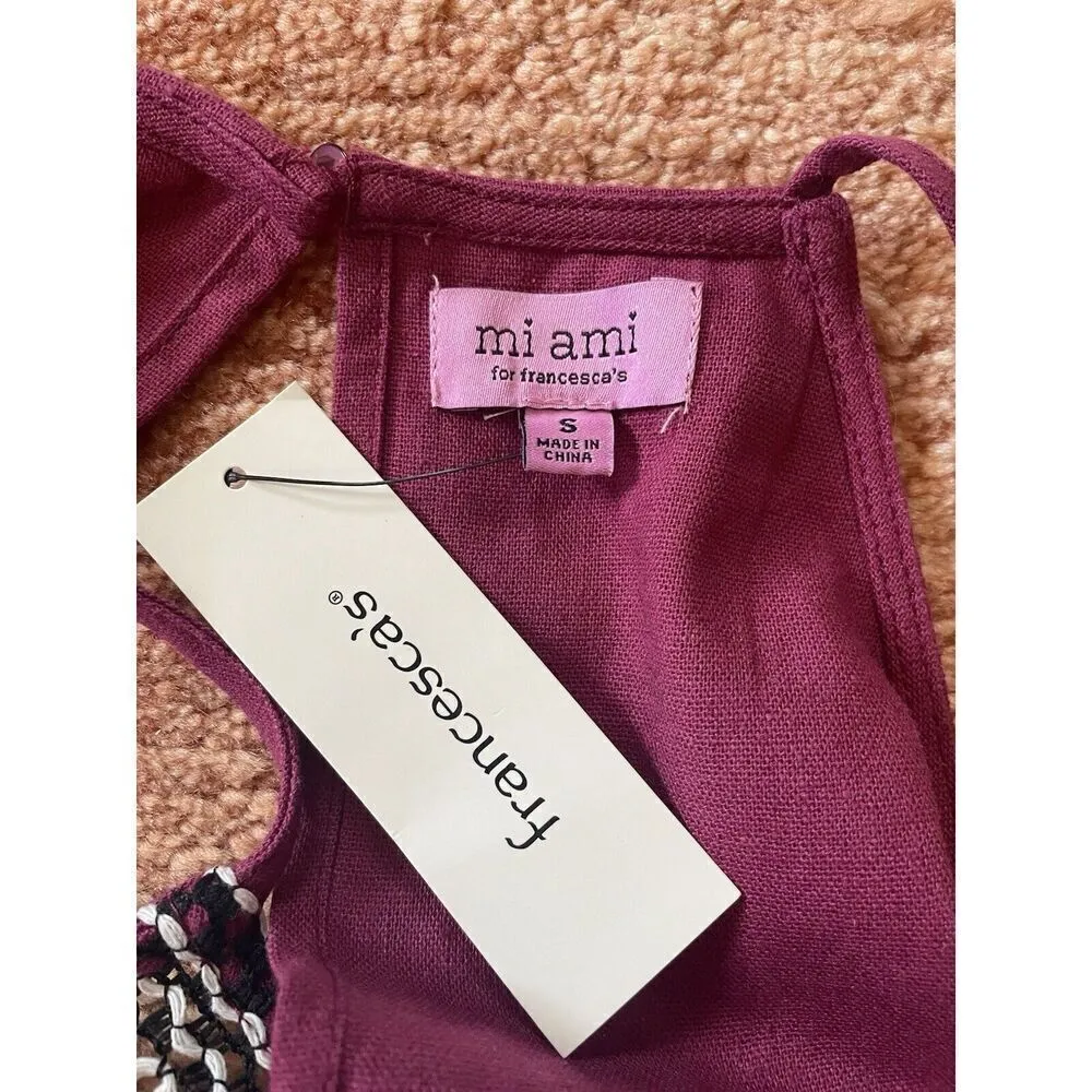 Francesca’s Mi ami Tulip Neckline Slit Open Back Sleeveless Size Small NWT Red - Image 9