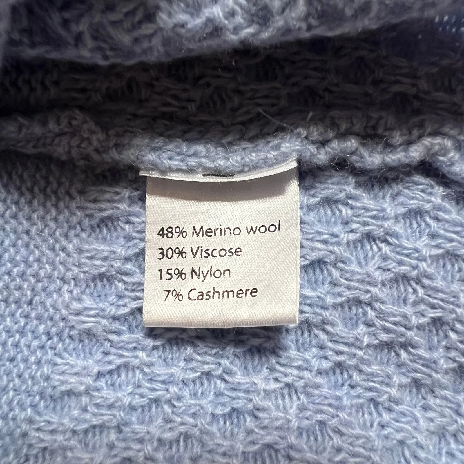 Benedetta B. Boat Neck Pullover Sweater Size L Lightweight Classic Wool Blend Blue Size L - Image 6