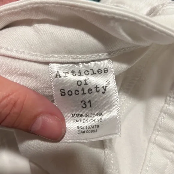 Articles of society size‎ 31 white jeans - Image 7