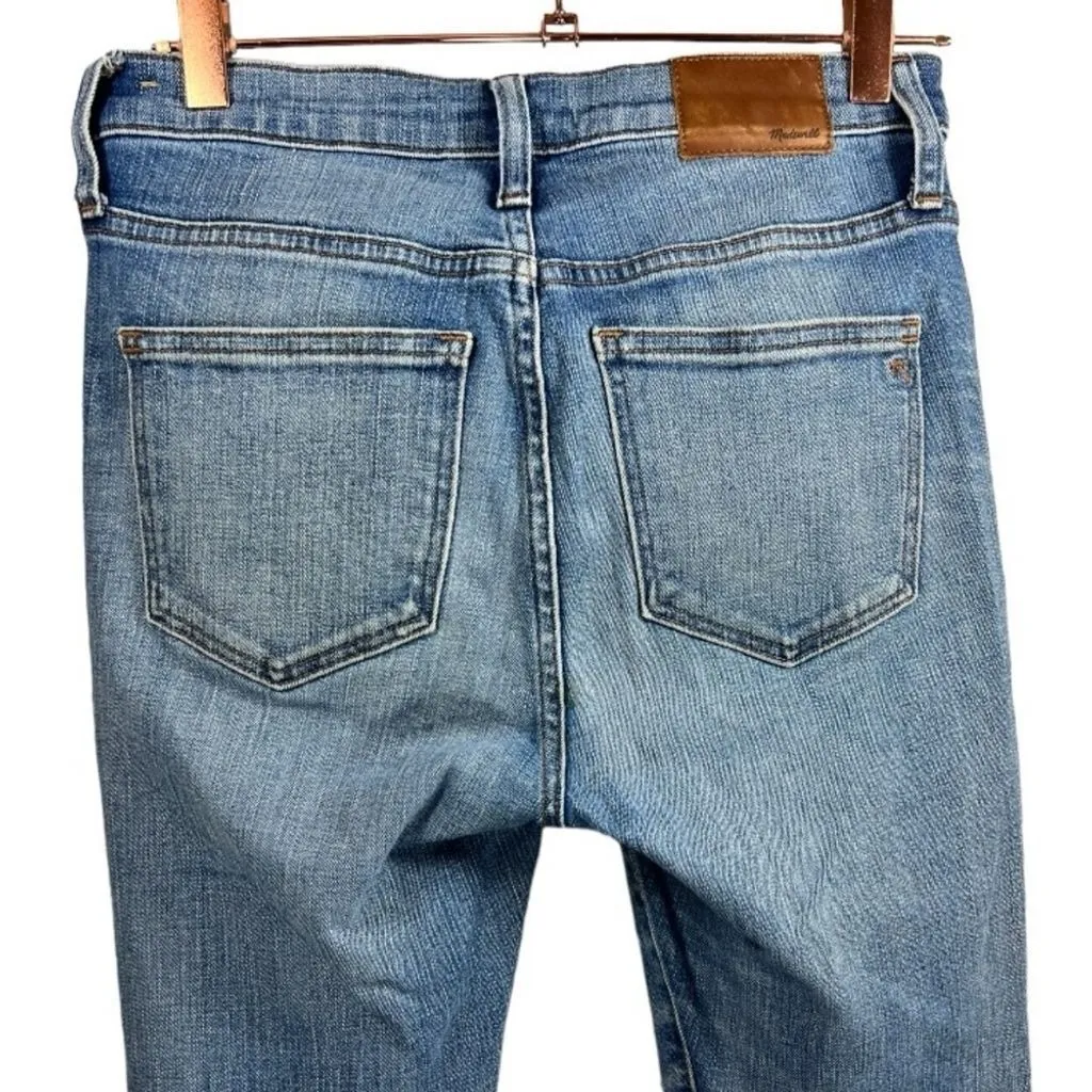 Madewell 9"‎ High Rise Skinny Jeans Distressed Denim Light Wash Size 26 Casual - Image 7
