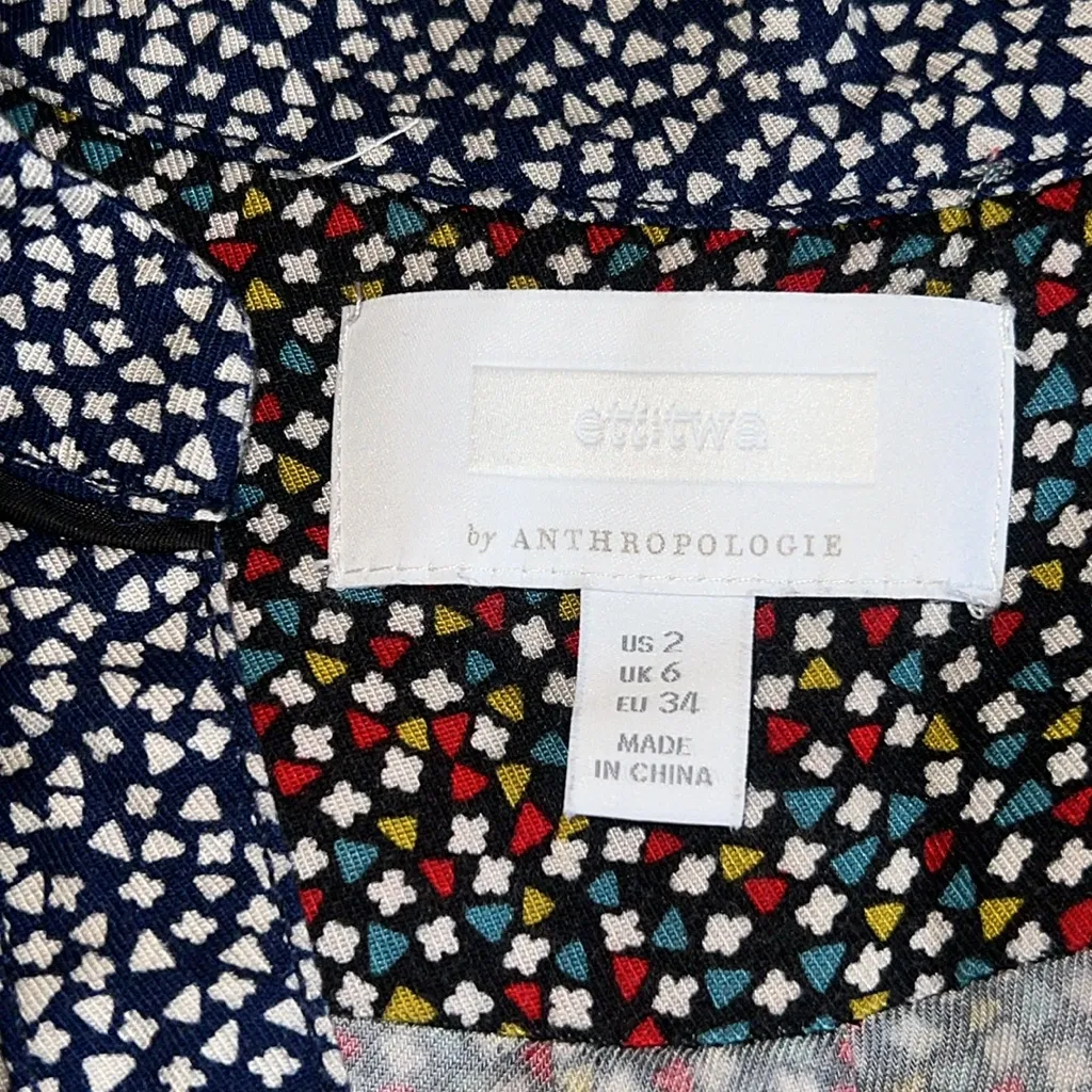 Anthropologie Ett Twa Christine Silken‎ Jumpsuit Geometric Print Size 2 - Image 11