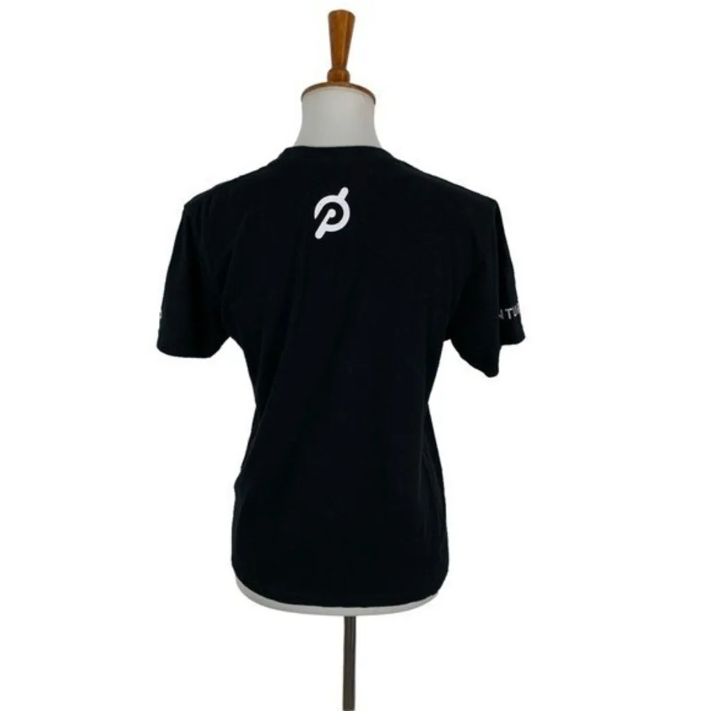 Peloton‎ Black Graphic Logo Short Sleeve T Shirt Womens XS Athleisure Cotton Tee - Image 4