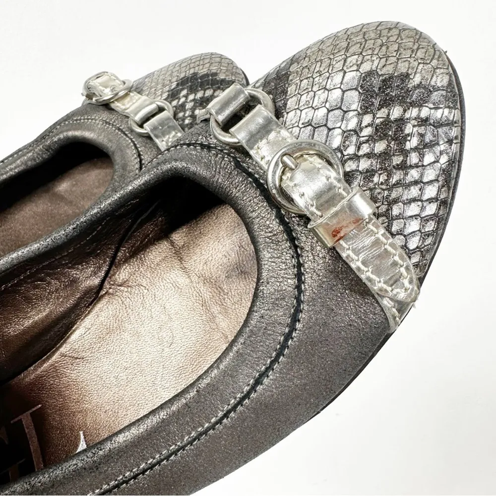 AGL Monika Snake Print Cap Toe Buckle Slip On Ballet Flats Size 37/ 7 - Image 6