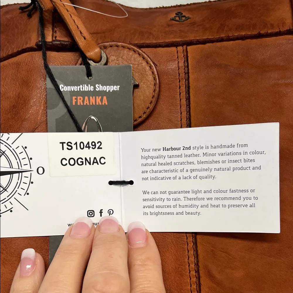 Harbour 2nd | Leather Tote/Backpack Bag in Cognac Brown - Image 6