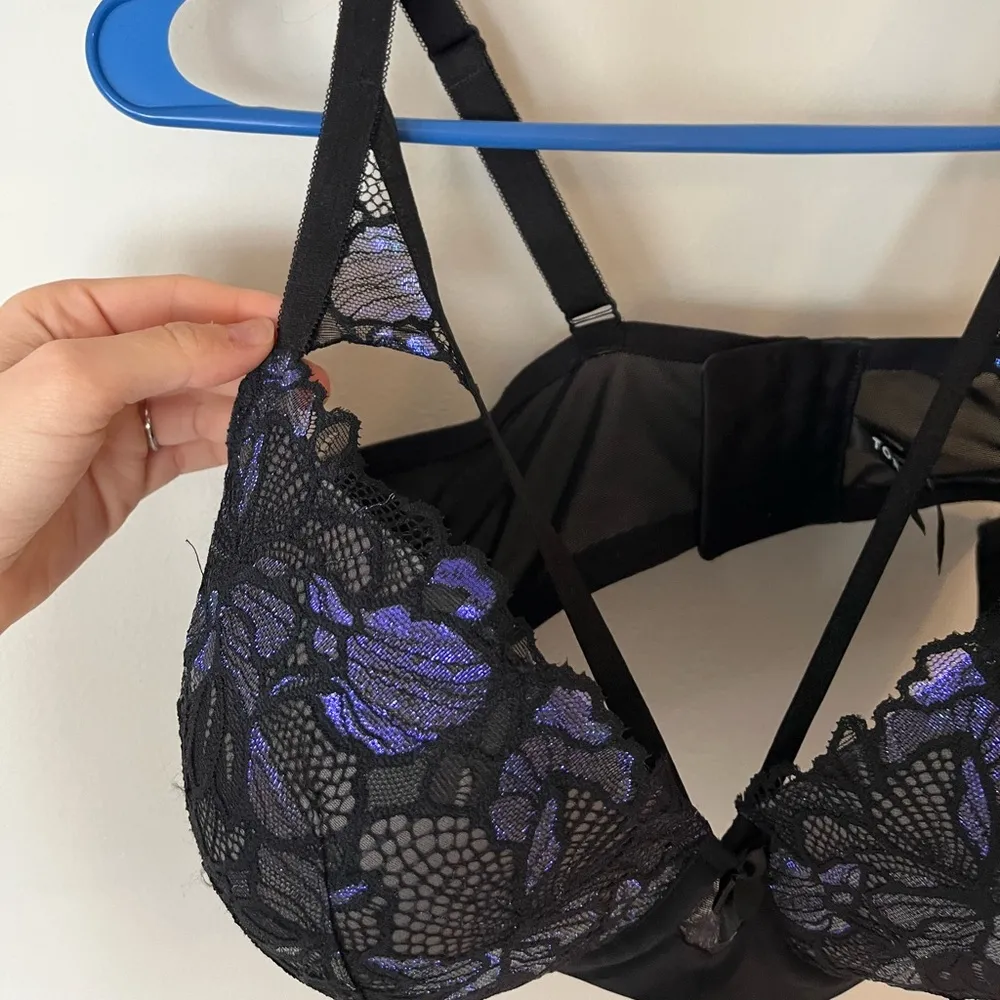 Torrid Perfect T-Shirt Push-Up Bra in Moody Butterfly Lace Rich Black- Size 40DD - Image 7