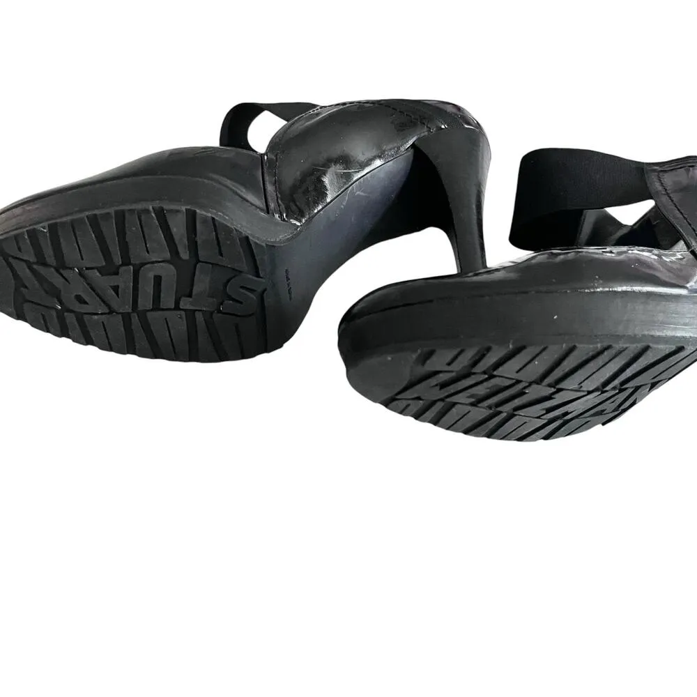 Stuart Weitzman Black Patent Leather Mary Jane Heeled Pumps Size 8M - Image 8