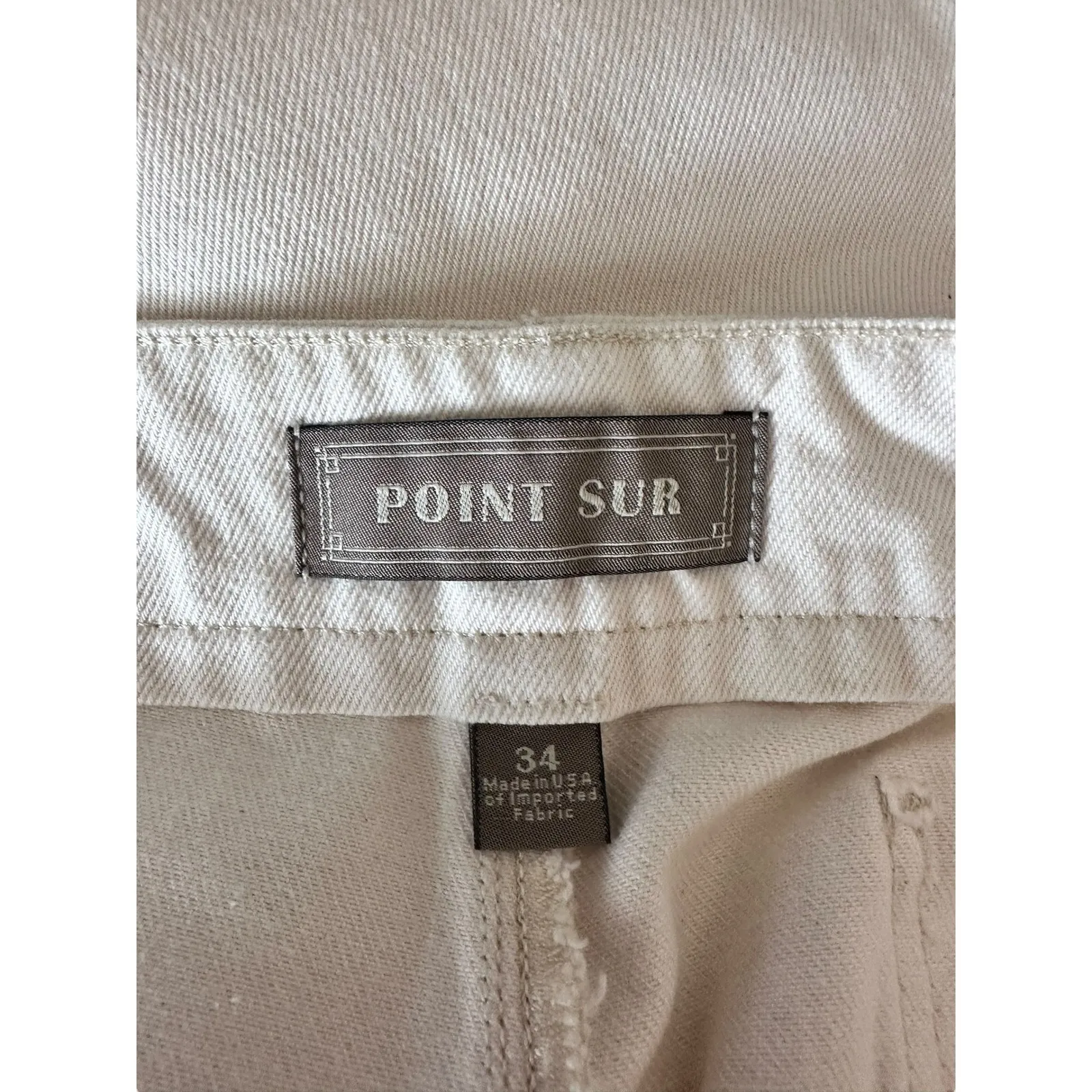 Point Sur J.crew Women's side tab trouser ecru wash pants Cotton #BY093 Tan Size 34 - Image 4