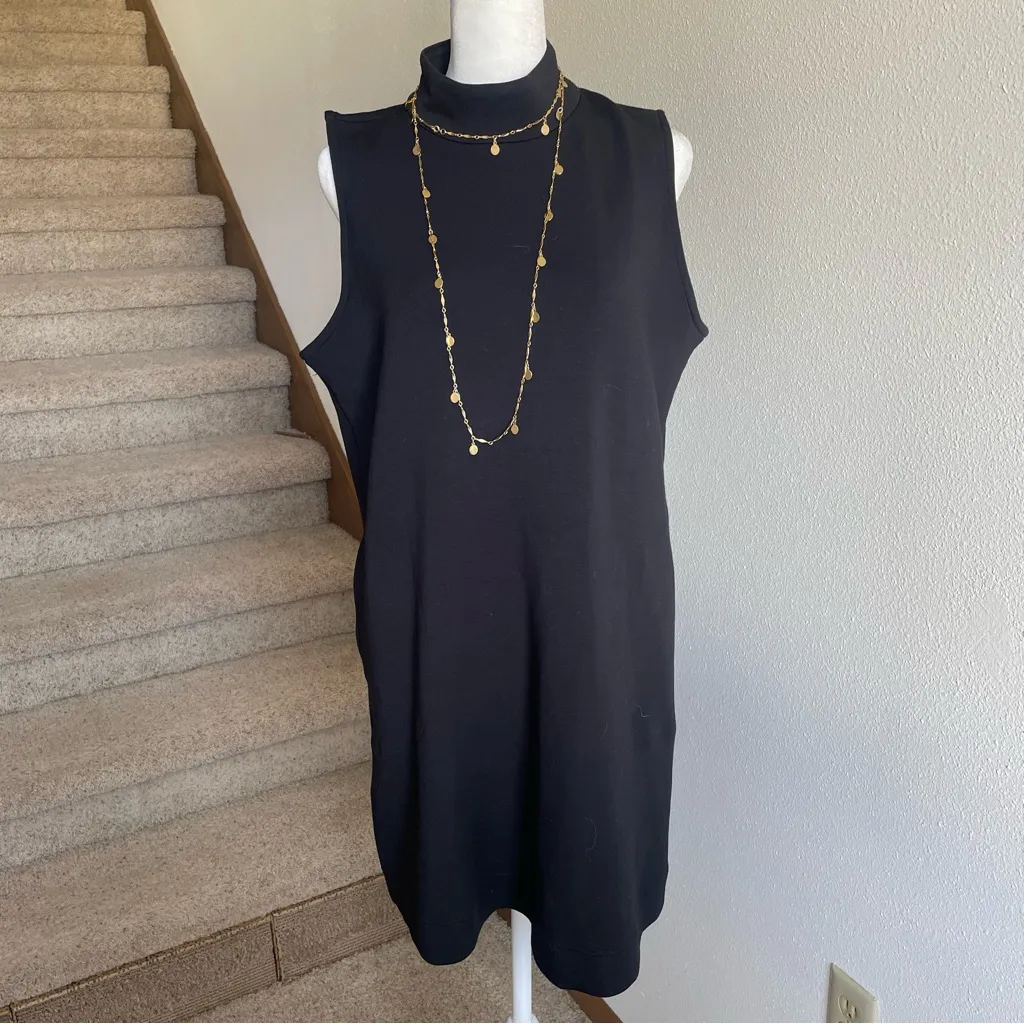 Spanx Air Essentials Mock Neck Dress in Black Size Large - Image 3