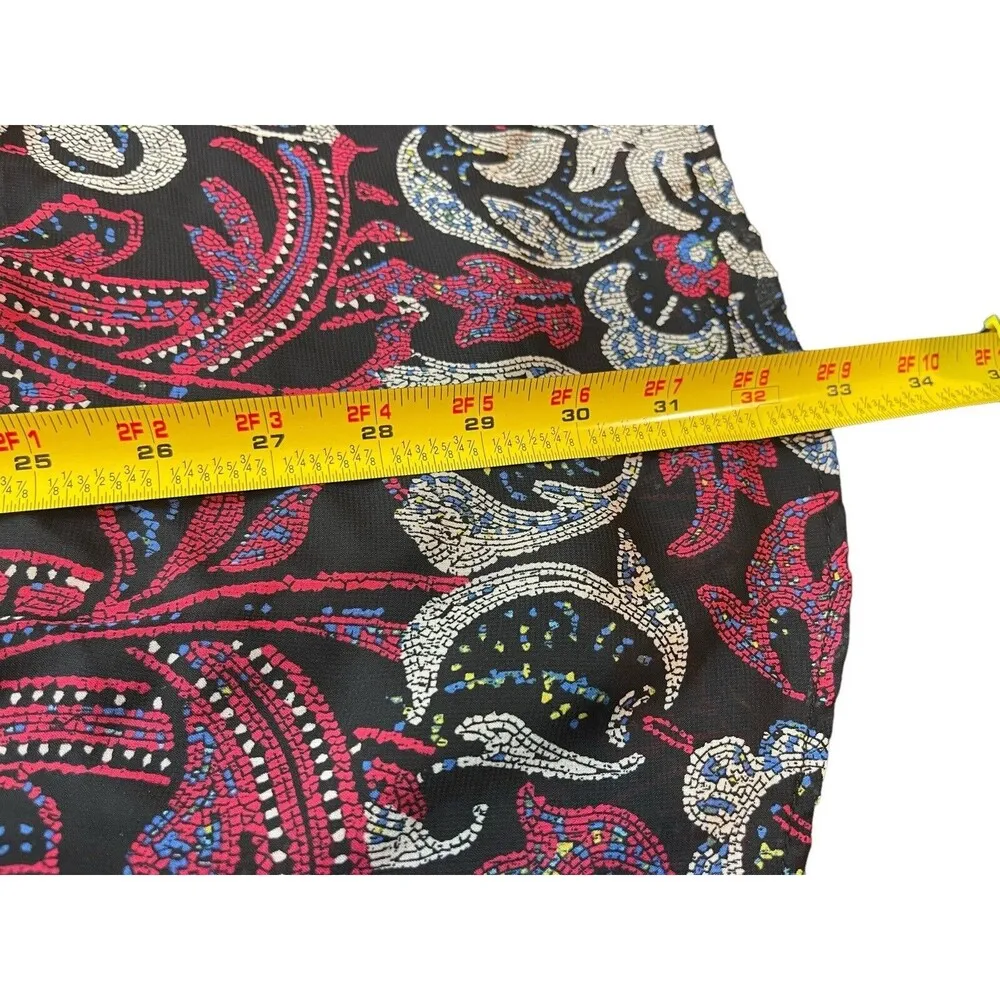 BeBop Pullover Sheer Line 3/4 Elastic Cuff & Waist A-line Vneck Paisley Dress S - Image 9