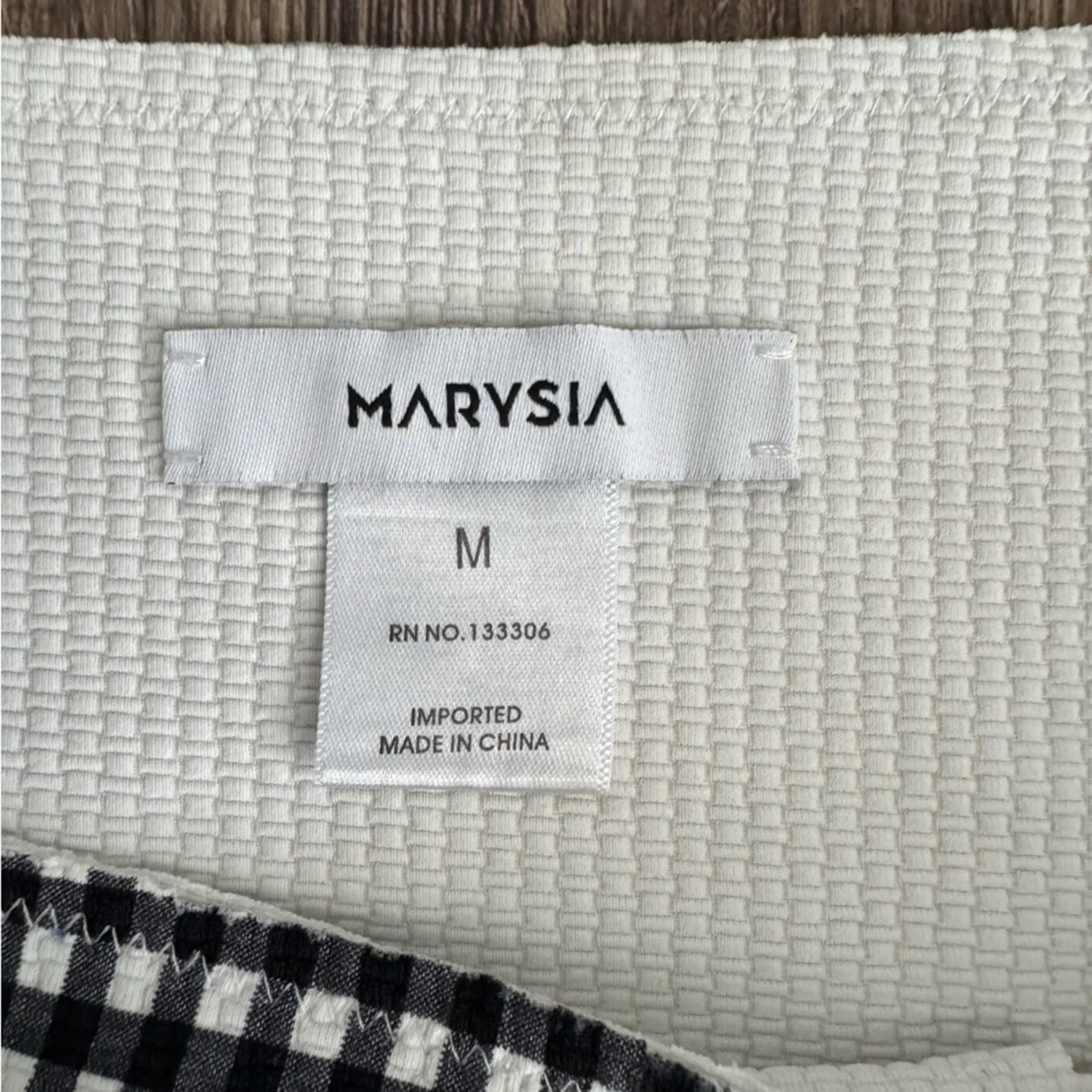 Marysia Swim Broadway Bikini Bottom in Gingham Black/White Print Size Medium Black - Image 4