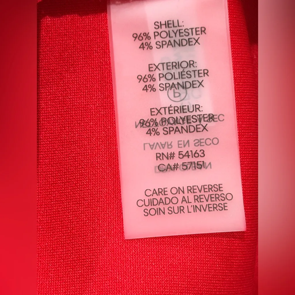 Calvin Klein Side Bow Sleeveless Scuba Knit Sheath Dress in red. Size 10 - Image 13