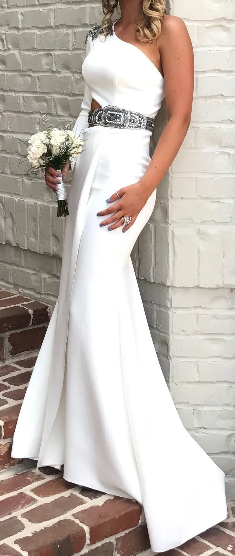 Rachel Allen White Prom Dress  - Image 3