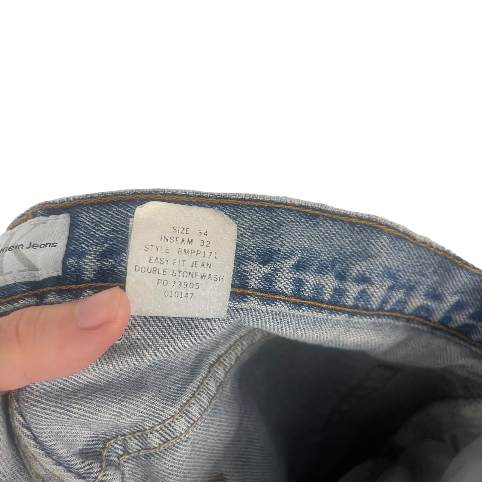 CK‎ Calvin Klein Vintage 90s Women's Plus Size 34 Baggy Light Wash Mom Jeans Blue - Image 10