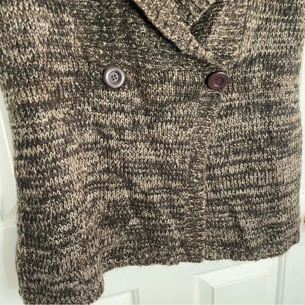 NEW Cato Dark Brown Knit Short Sleeve Shawl Collar V-Neck Cardigan Size XL - Image 2