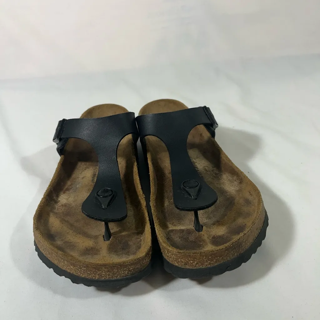 BIRKENSTOCK GIZEH THONG SANDAL WOMEN EU 39 US 8-8.5 BLACK‎ PREOWNED - Image 2