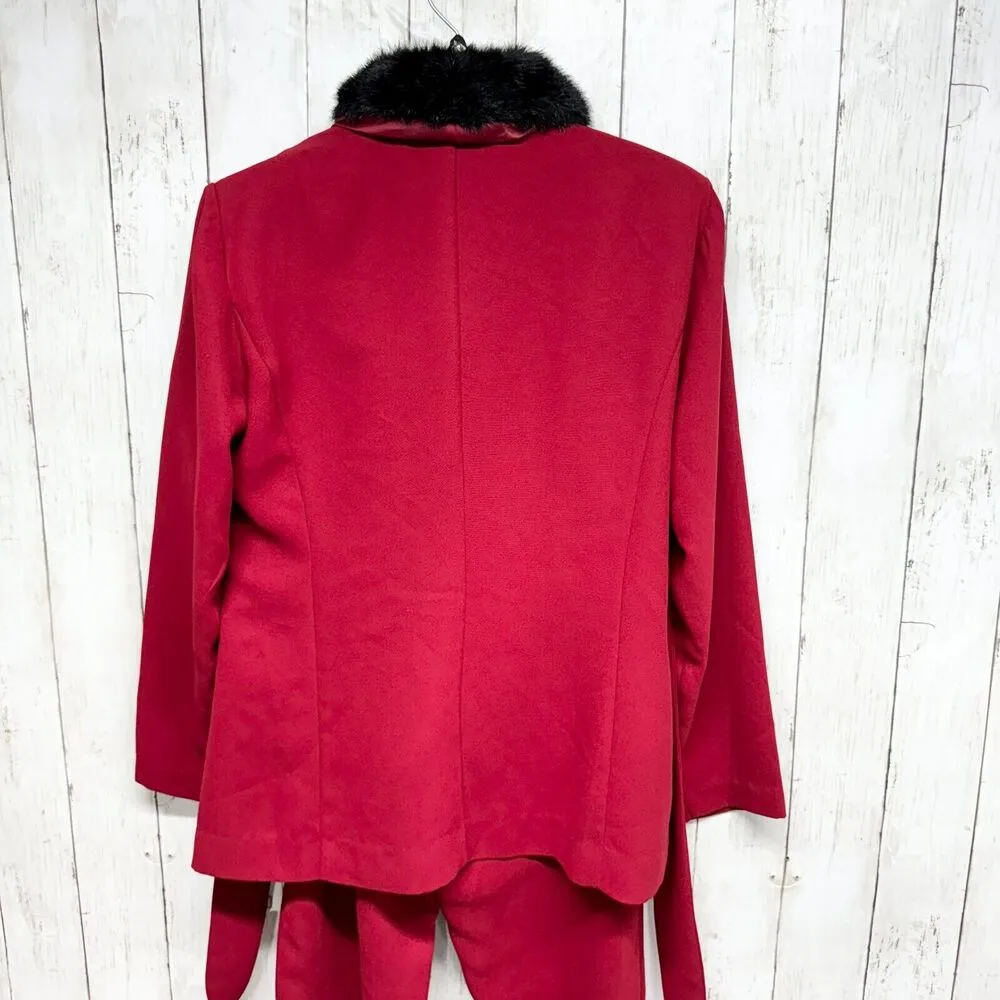 KS Collection 2 Piece Suit Women’s Sz 10P Matching Top Pants Blazer Red Workwear - Image 6