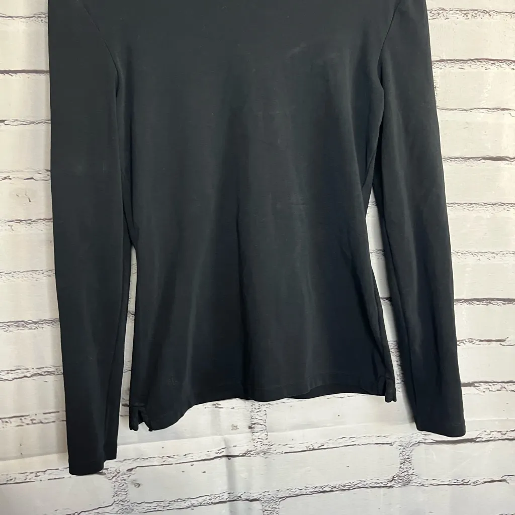Lauren Ralph Lauren Black Cotton Crew Neck Long Sleeve Top Women’s S Preppy Y2K - Image 4