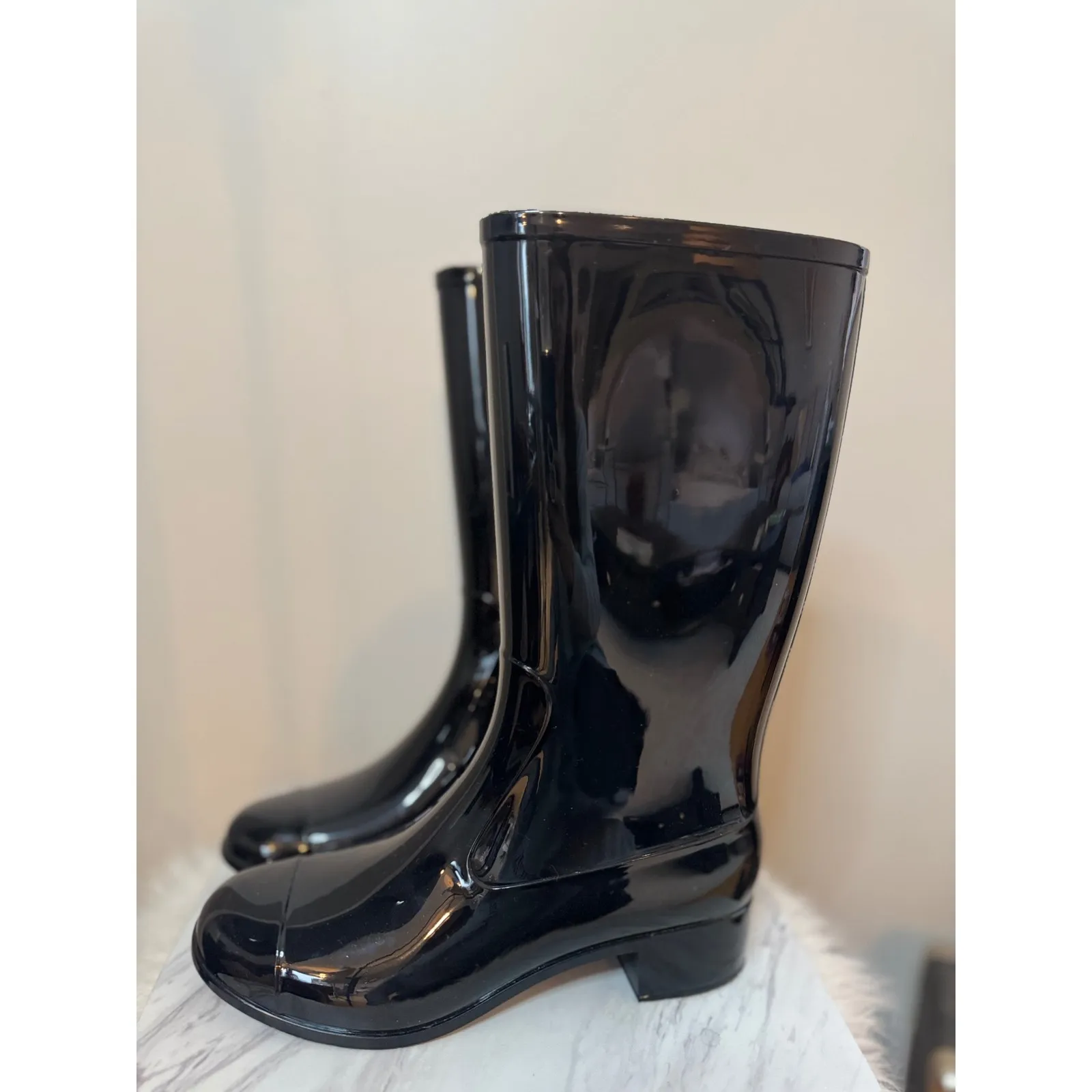 Jeffrey Campbell Showers‎ Waterproof Rain Boot (Women) 8M, Black Gloss, NWT - Image 10