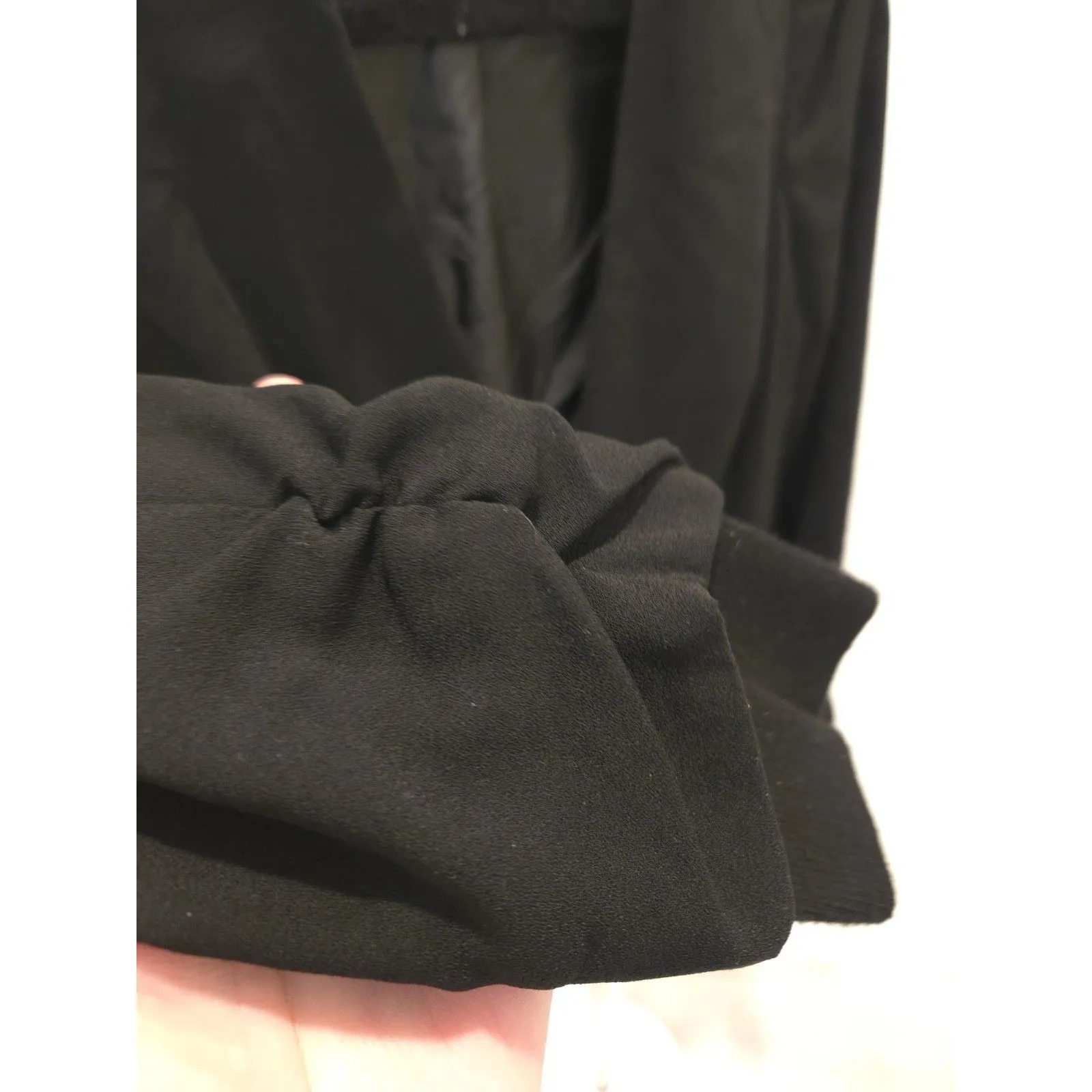 Adrianna Papell Black Single Button Blazer V-Neck Collarless M Size 10 Jacket - Image 4