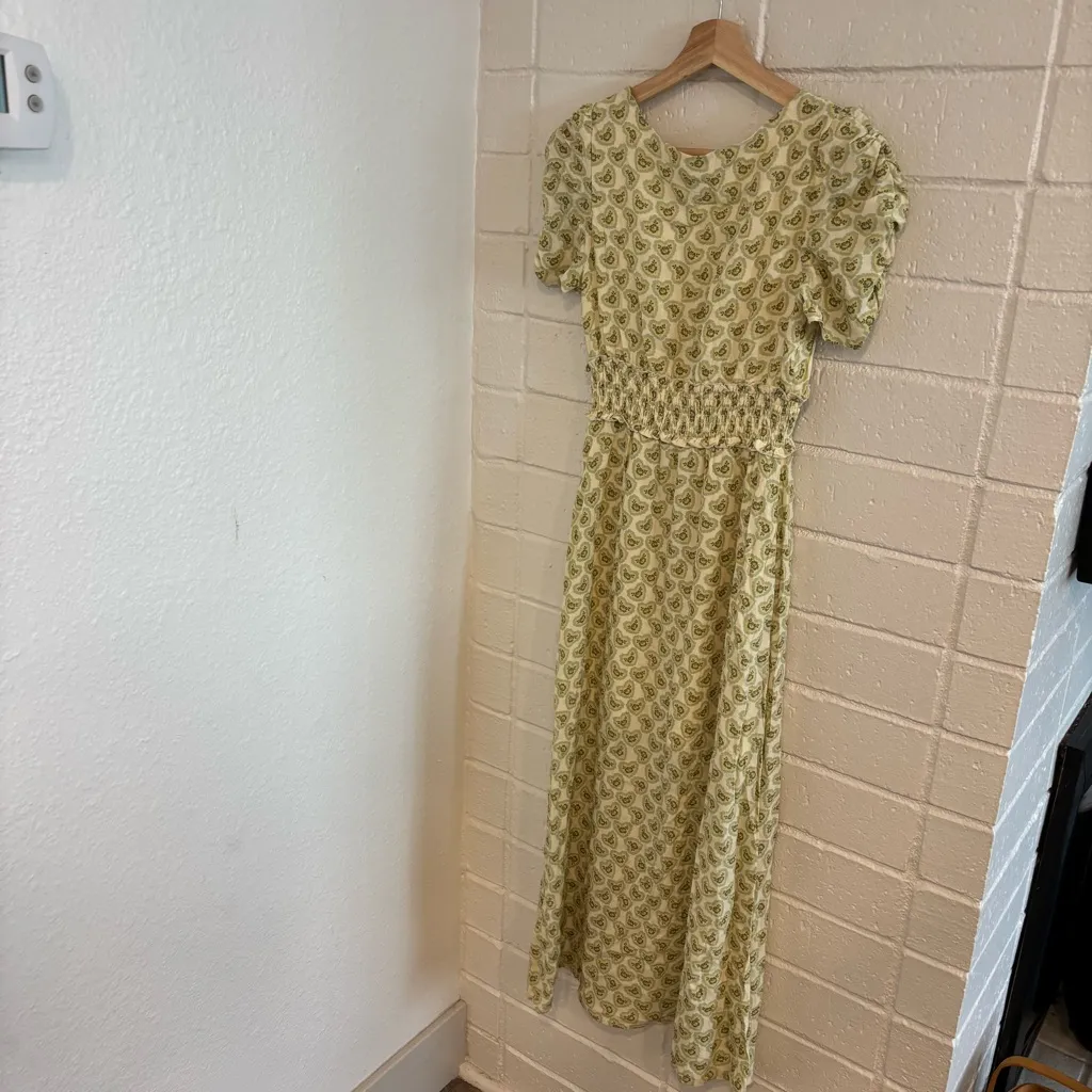 NWOT urban outfitters kimchi blue light green Loni plunging puff sleeve midi - Image 6