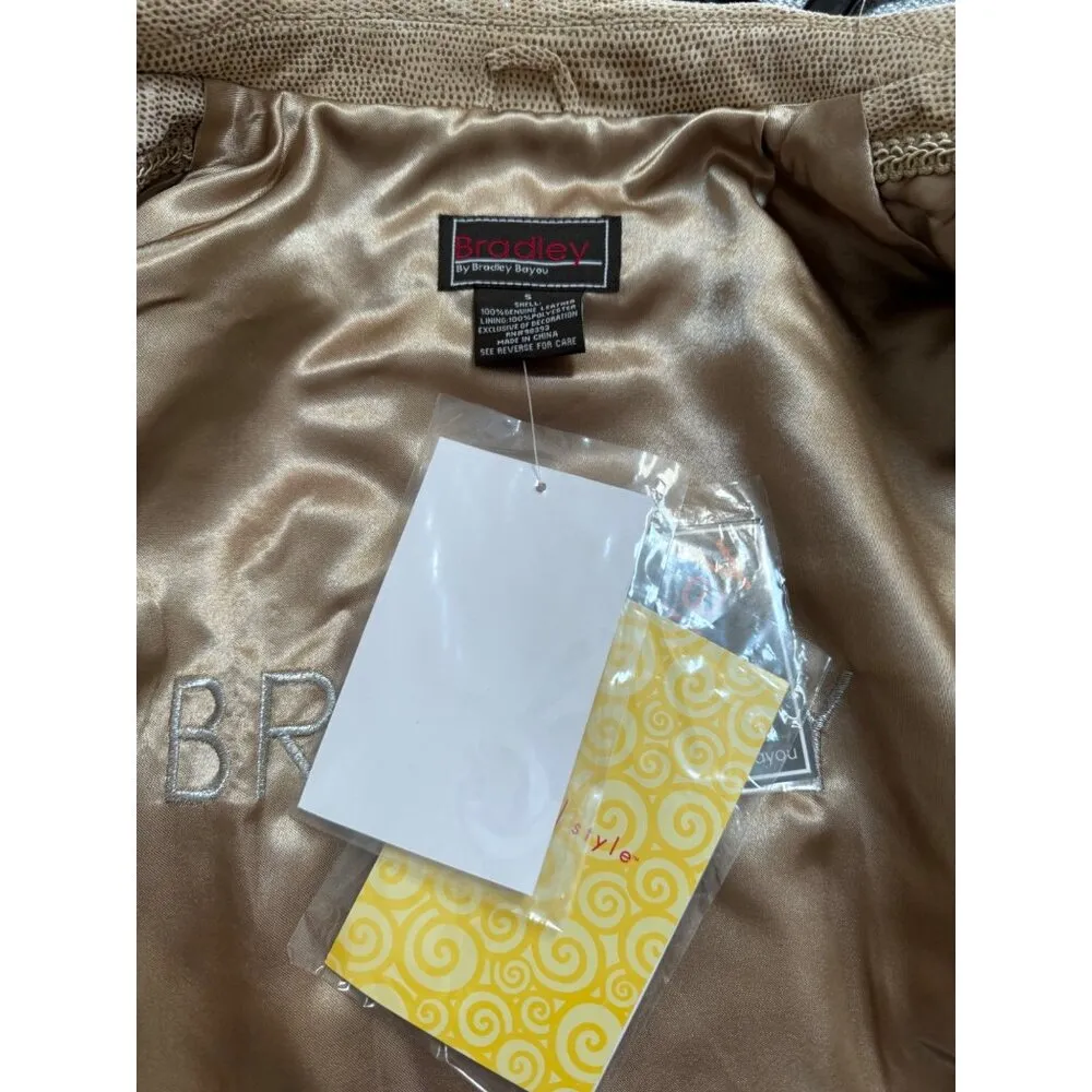 Bradley Leather collared Fitted Zip Up Jacket Size small New - Image 7