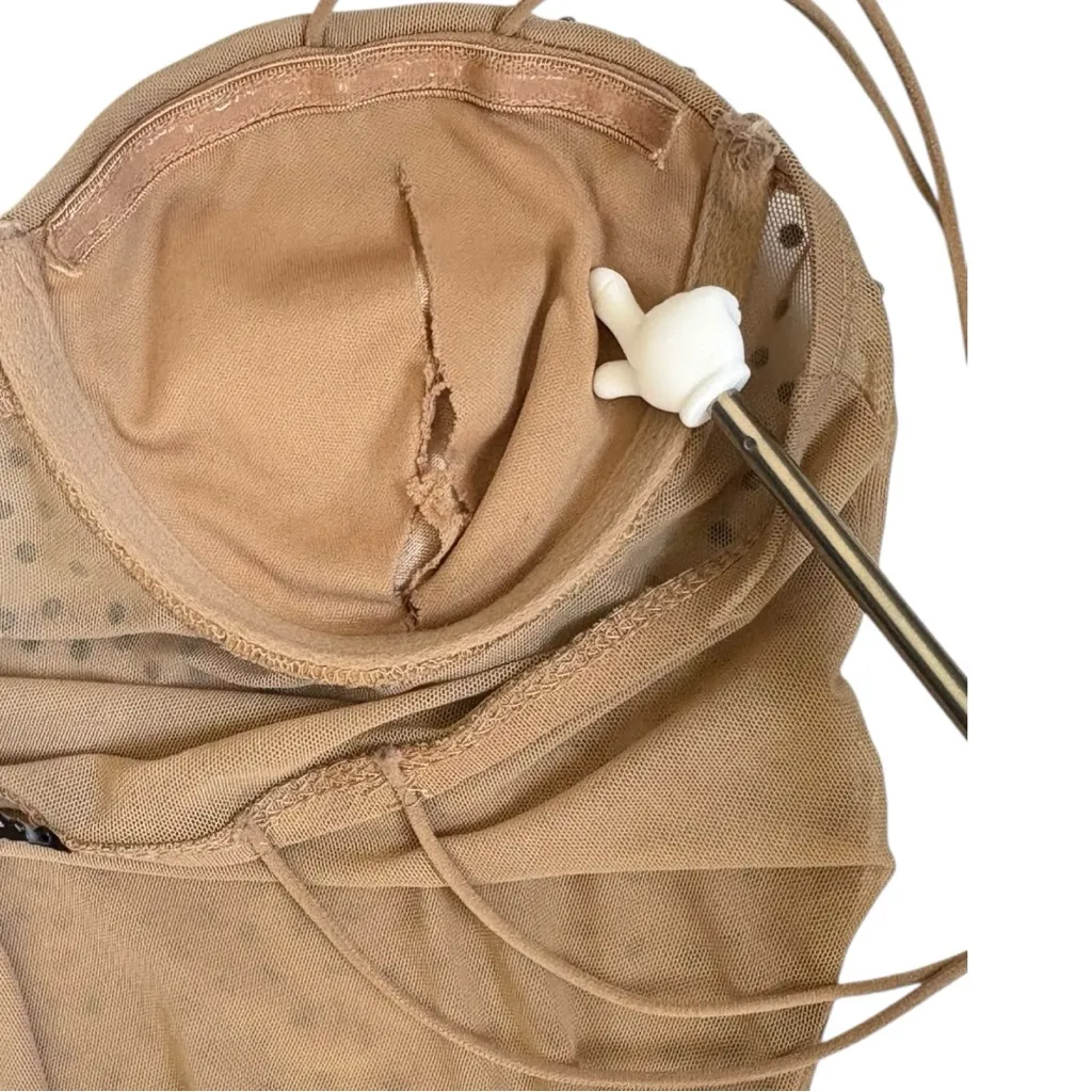 Haute Monde Rhinestone Thong Body Suite Womens Medium Nude Swiftie Festival Rave - Image 13