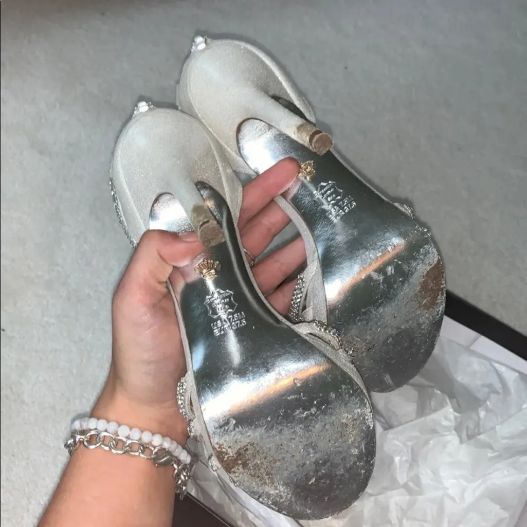 Nina fergie silver reflect sparkly formal heels - Image 6